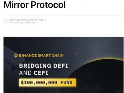 Mirror Protocol – 潜力无限、7 x 24交易美股合成资产的跨链项目